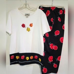 Women's Ladybug Capri Set